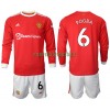 Maillot à Manches Longues Manchester United Paul Pogba 6 Domicile 2021-22 Pour Enfant